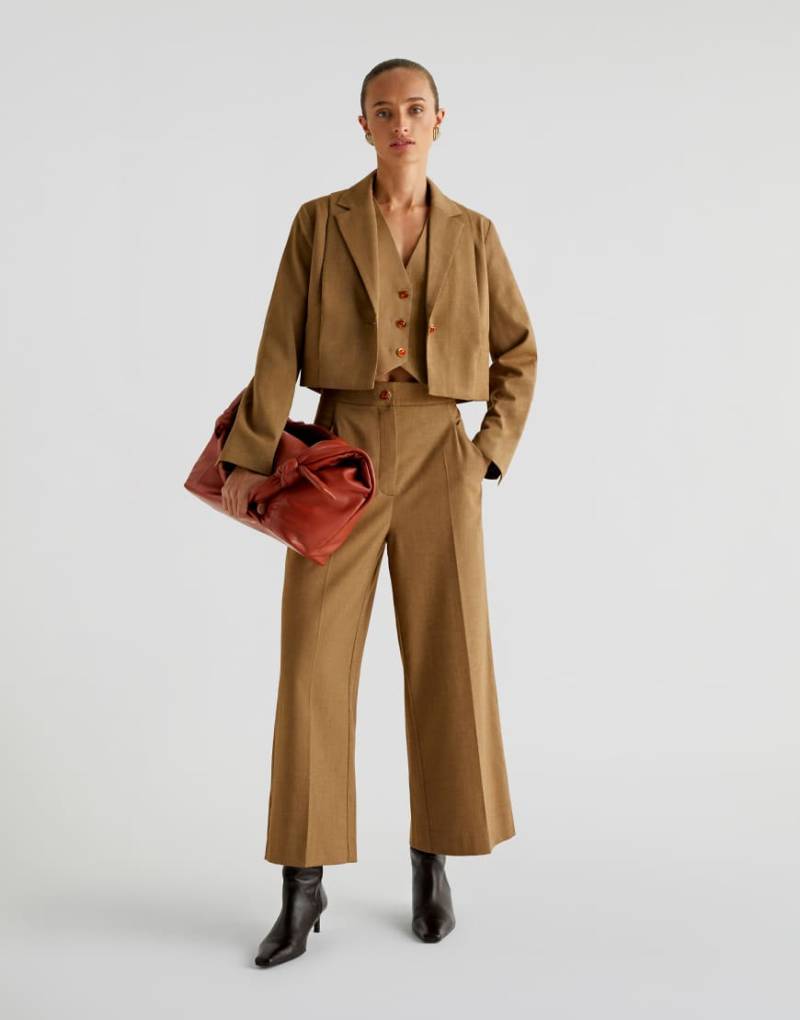 Scalper - Caramel - Hose in Kamelbraun mit Knopf-Neutral von Scalpers