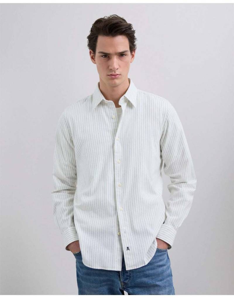 Scalpers - Abbot - Weich angerautes Hemd mit blauen Streifen-Bunt von Scalpers