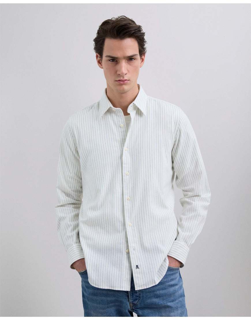 Scalpers - Abbot - Weich angerautes Hemd mit blauen Streifen-Bunt von Scalpers