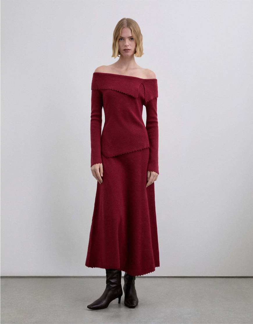 Scalpers - Asymmetrischer Strickrock in Rot von Scalpers