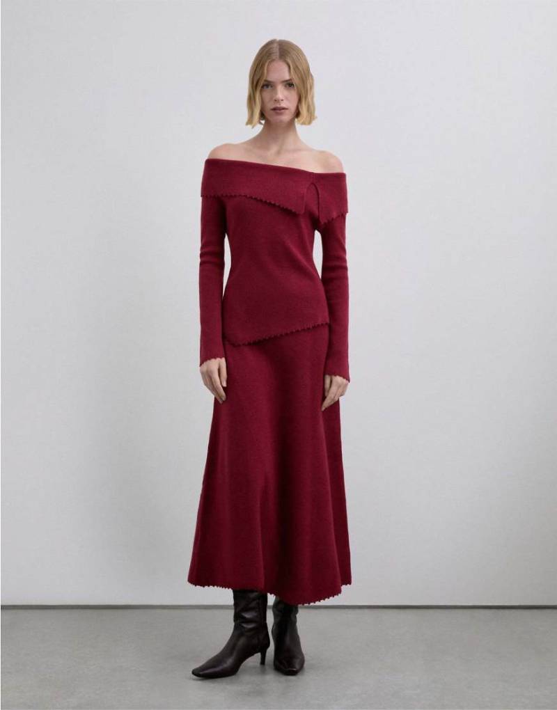 Scalpers - Asymmetrischer Strickrock in Rot von Scalpers