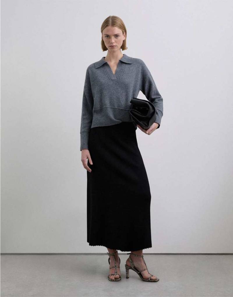 Scalpers - Asymmetrischer Strickrock in Schwarz von Scalpers