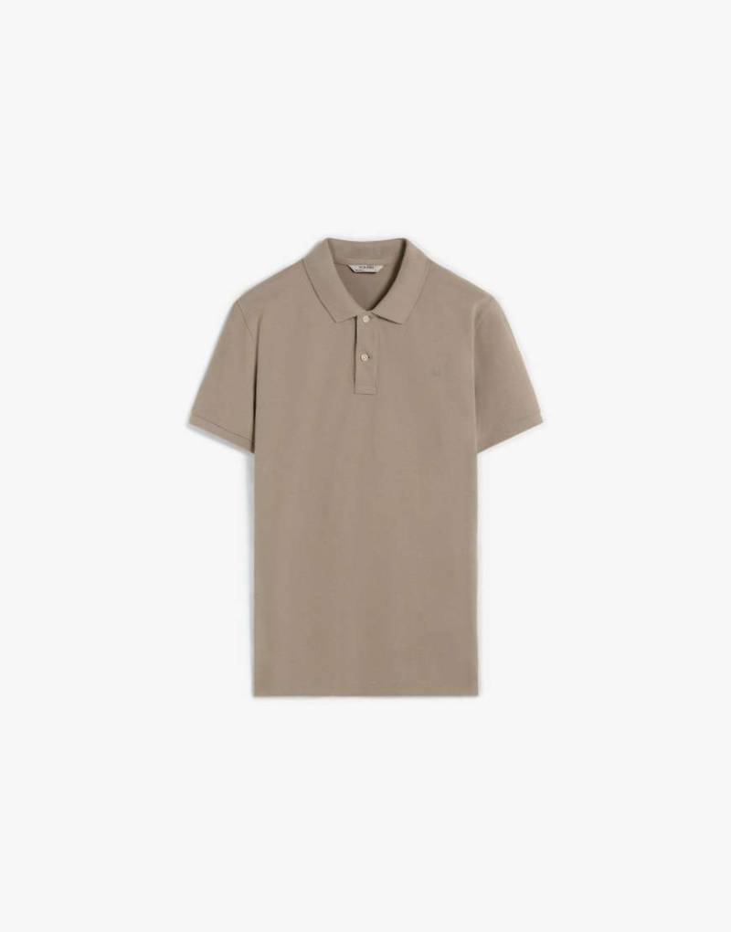 Scalpers - Basic-Polohemd in Taupe mit Totenkopfmotiv-Neutral von Scalpers
