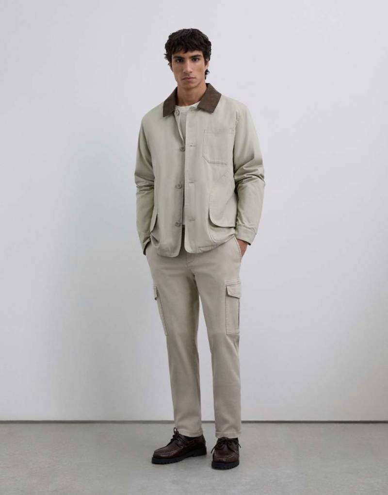 Scalpers - Cropped-Cargohose in Steinbeige-Silber von Scalpers