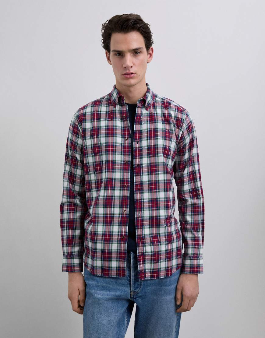 Scalpers - Button-down-Hemd in Rot mit Schottenkaro von Scalpers