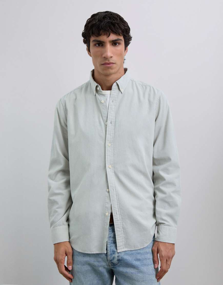 Scalpers - Cordhemd in Hellgrau mit Button-Down-Kragen von Scalpers