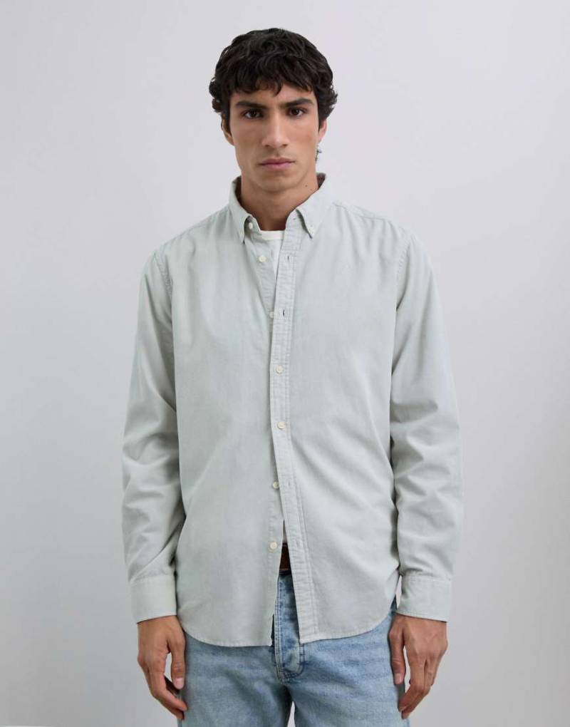 Scalpers - Cordhemd in Hellgrau mit Button-Down-Kragen von Scalpers