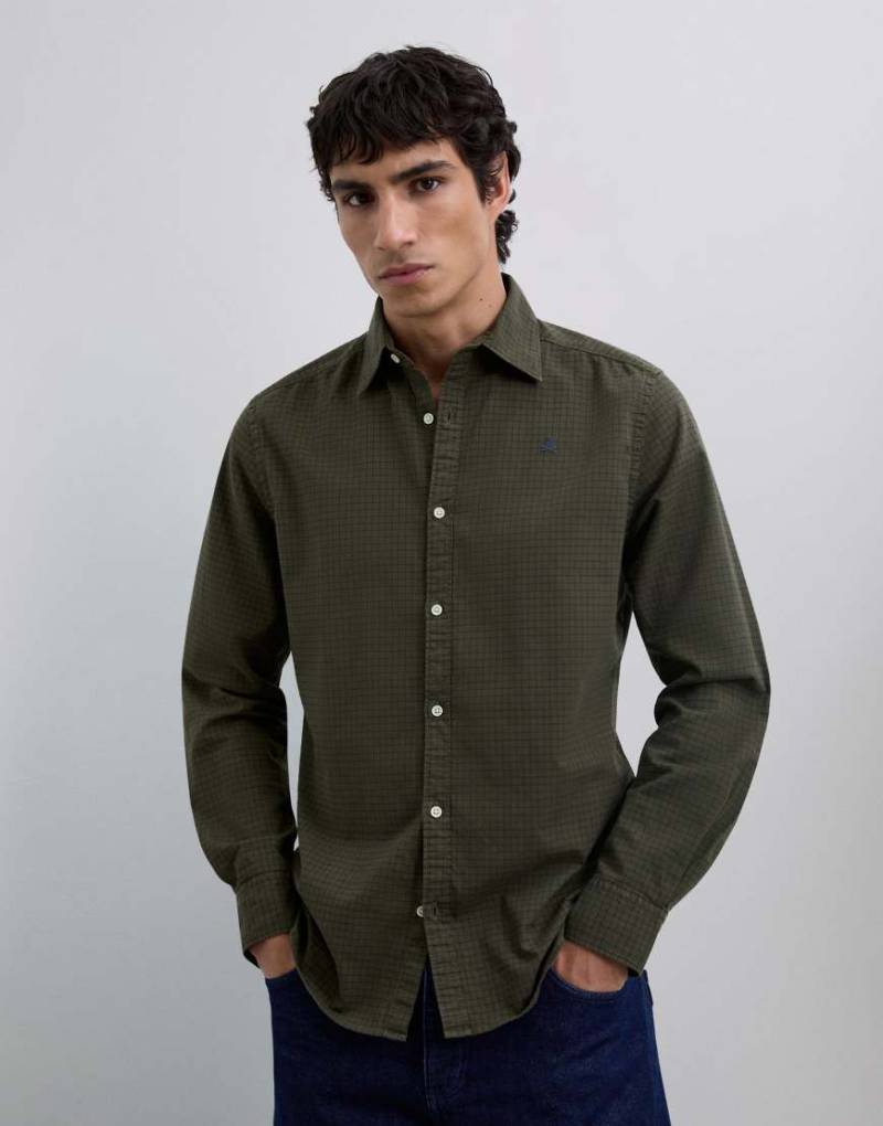 Scalpers - Country K - Kariertes Hemd in dunklem Khaki-Grün von Scalpers