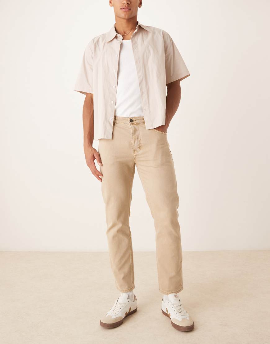 Scalpers - Cropped-Jeans in Taupe-Neutral von Scalpers