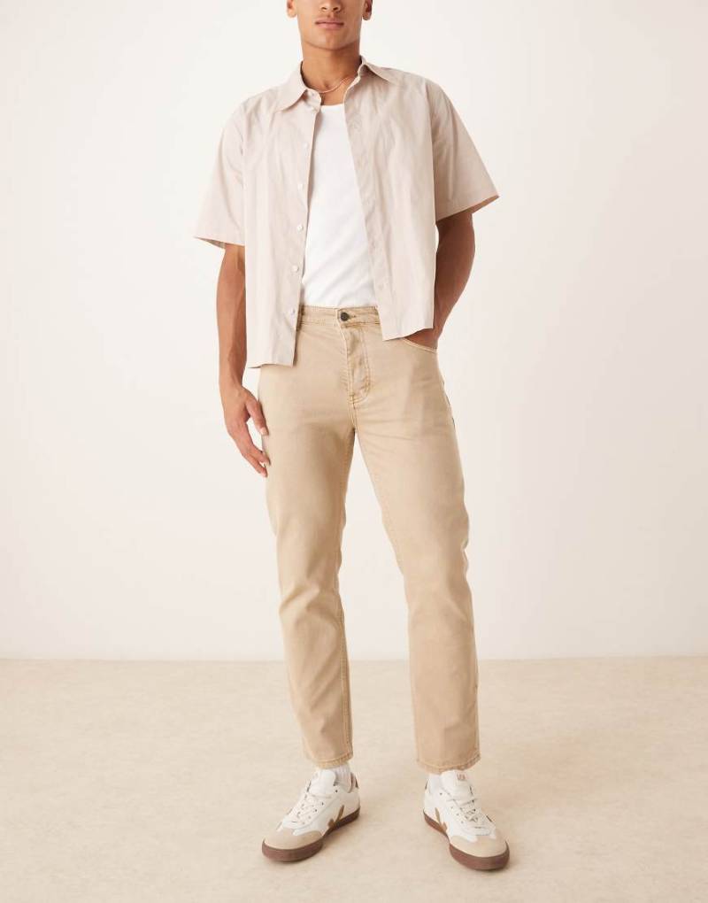 Scalpers - Cropped-Jeans in Taupe-Neutral von Scalpers