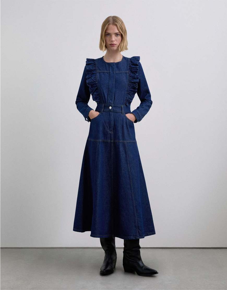 Scalpers - Denim - Jeanskleid in Indigoblau von Scalpers