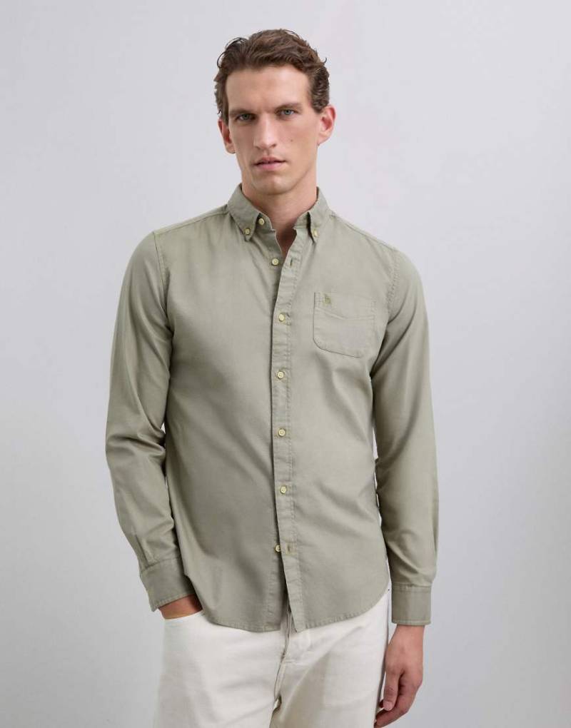 Scalpers - Forest - Hemd in Khaki mit Button-Down-Kragen-Grün von Scalpers