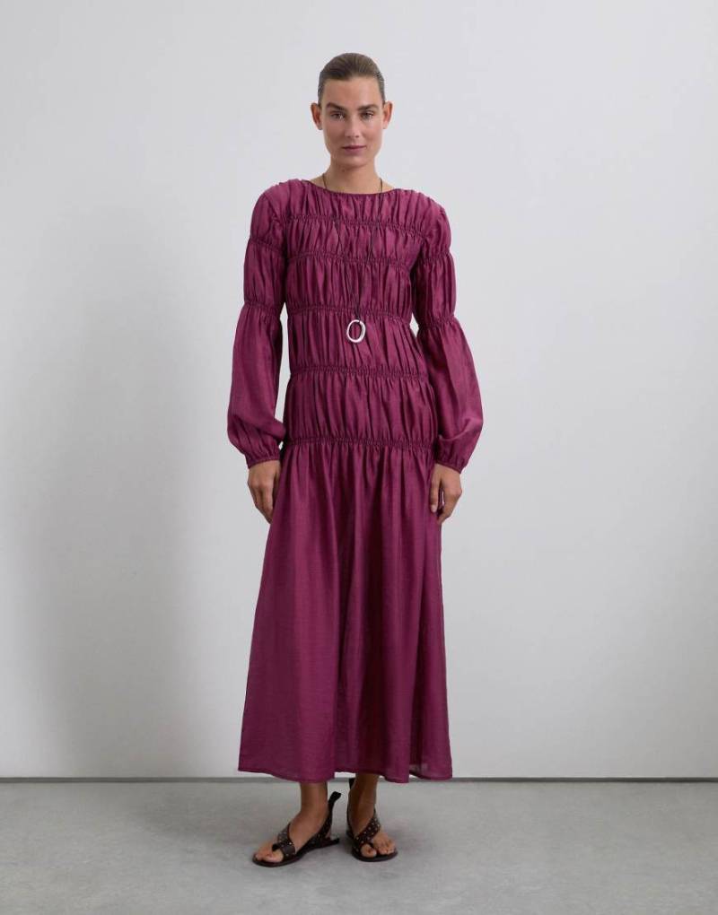 Scalpers - Gesmoktes Kleid in Burgunderrot von Scalpers