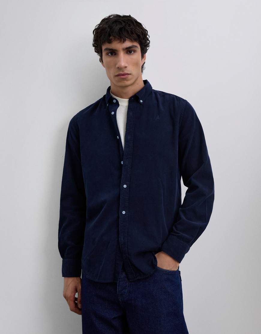 Scalpers - Hemd aus Cord in dunklem Marineblau mit Button-Down-Kragen von Scalpers