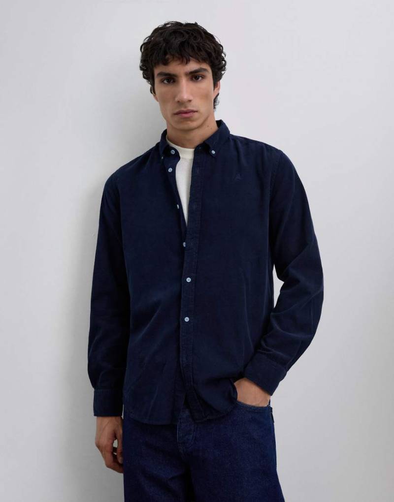 Scalpers - Hemd aus Cord in dunklem Marineblau mit Button-Down-Kragen von Scalpers