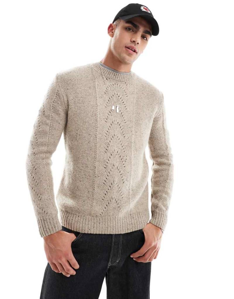 Scalpers - Hopper - Strickpullover in Taupe-Neutral von Scalpers