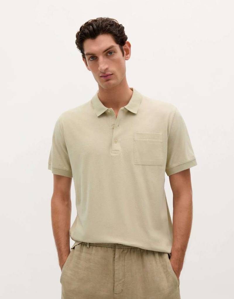 Scalpers - Polohemd in Beige mit Brusttasche-Neutral von Scalpers
