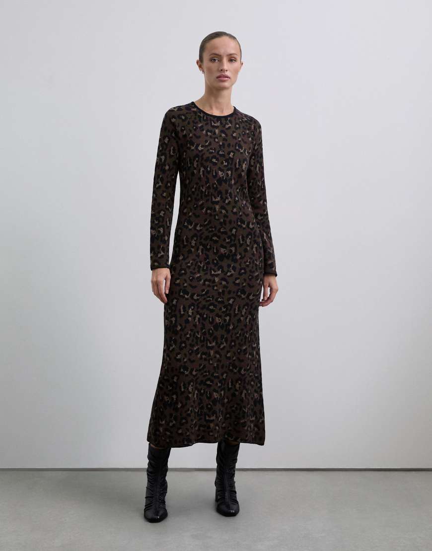 Scalpers - Jac - Strickkleid mit Tierfellmuster-Bunt von Scalpers