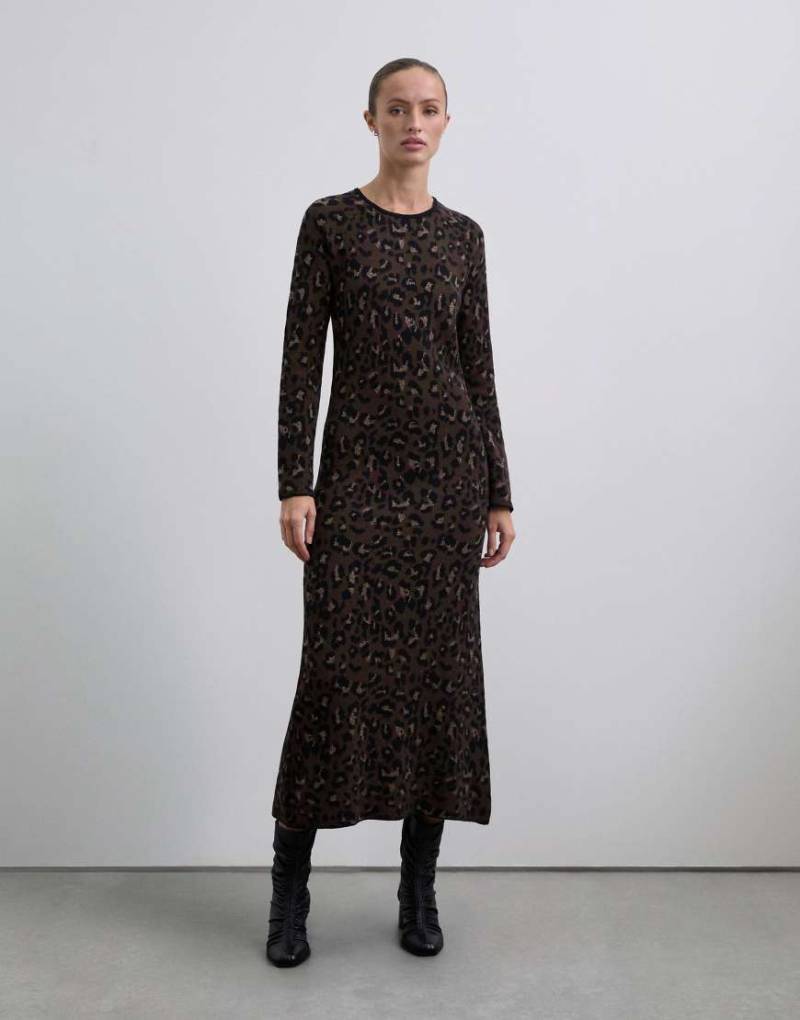 Scalpers - Jac - Strickkleid mit Tierfellmuster-Bunt von Scalpers