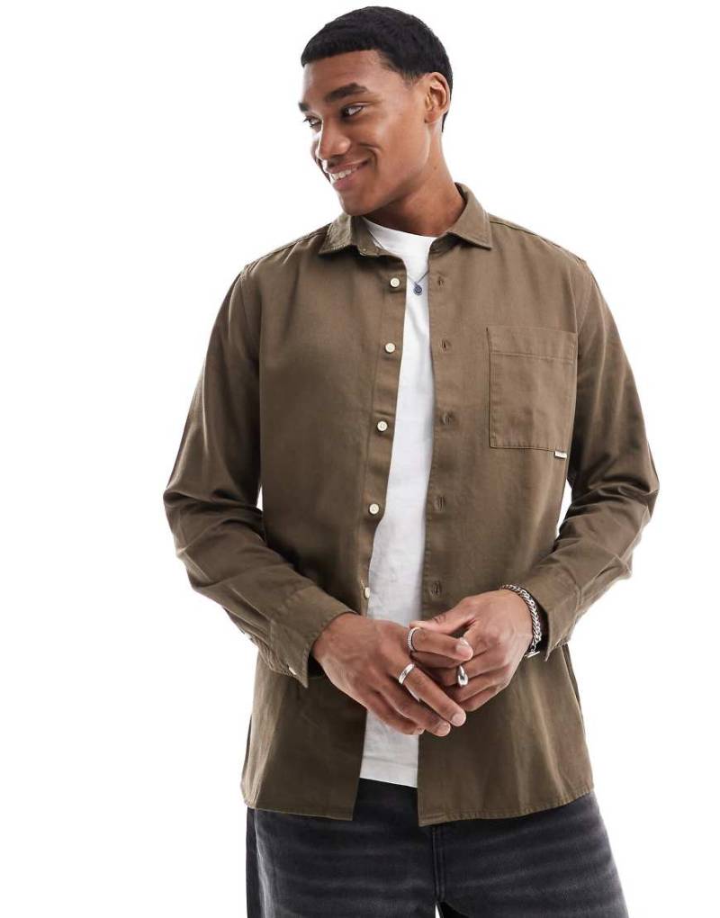 Scalpers - Janseen - Hemd in Khaki-Grün von Scalpers