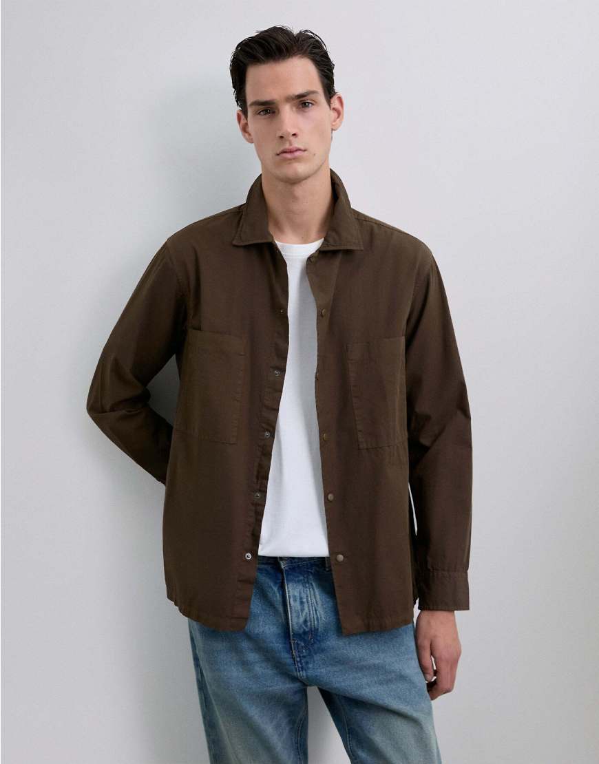 Scalpers - Jason - Hemdjacke in Braun-Brown von Scalpers