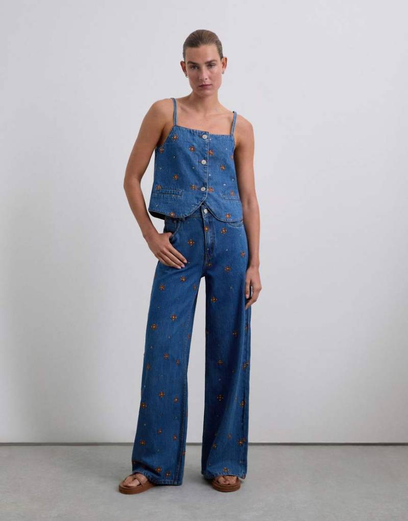 Scalpers - Jeans in Indigoblau mit Blumenstickerei Scalpers - Jeans in Indigoblau mit Blumenstickerei von Scalpers