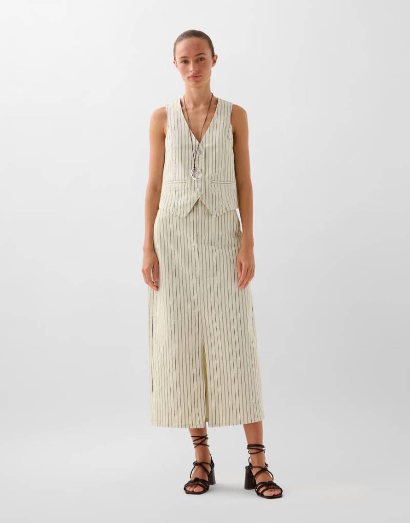 Scalpers - Jeansrock in Ecru gestreift-Neutral von Scalpers