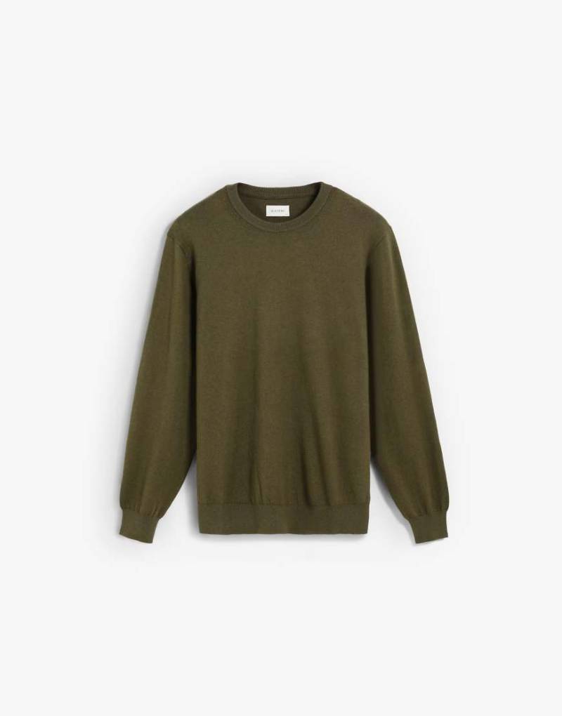 Scalpers - Klassischer Strickpullover in Khaki mit Rundhalsausschnitt-Grün von Scalpers