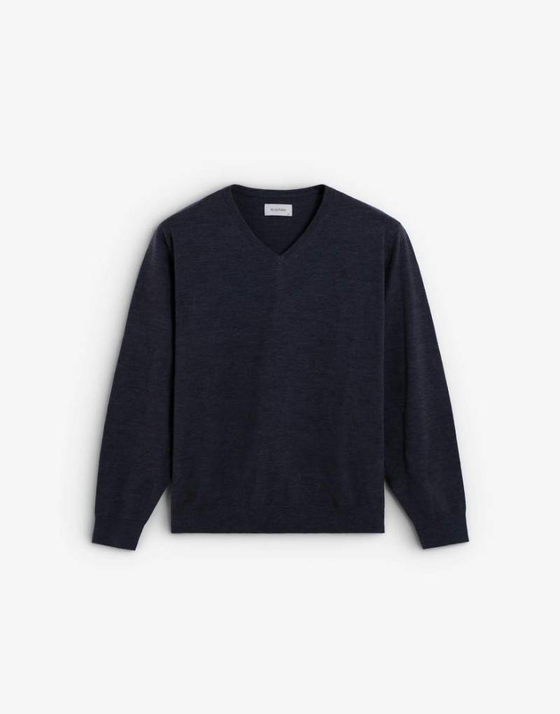 Scalpers - Klassischer Strickpullover in Marineblau mit V-Ausschnitt von Scalpers