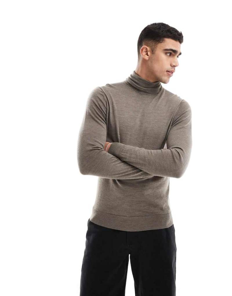 Scalpers - Klassischer Strickpullover in Taupe mit Rundhalsausschnitt-Neutral von Scalpers