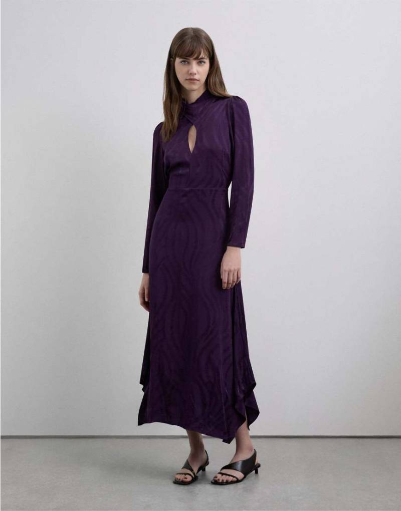 Scalpers - Kleid in Burgunderrot mit Jacquard-Muster von Scalpers