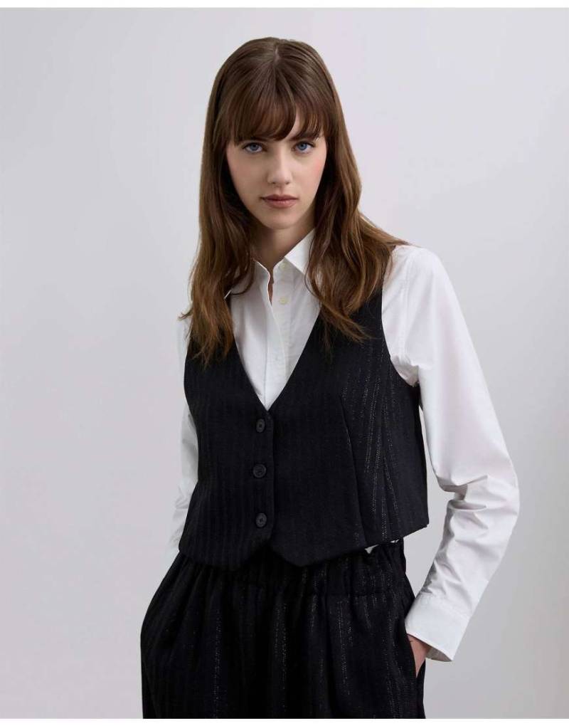 Scalpers - Knittystrilu - Weste in gestreiftem Schwarz von Scalpers