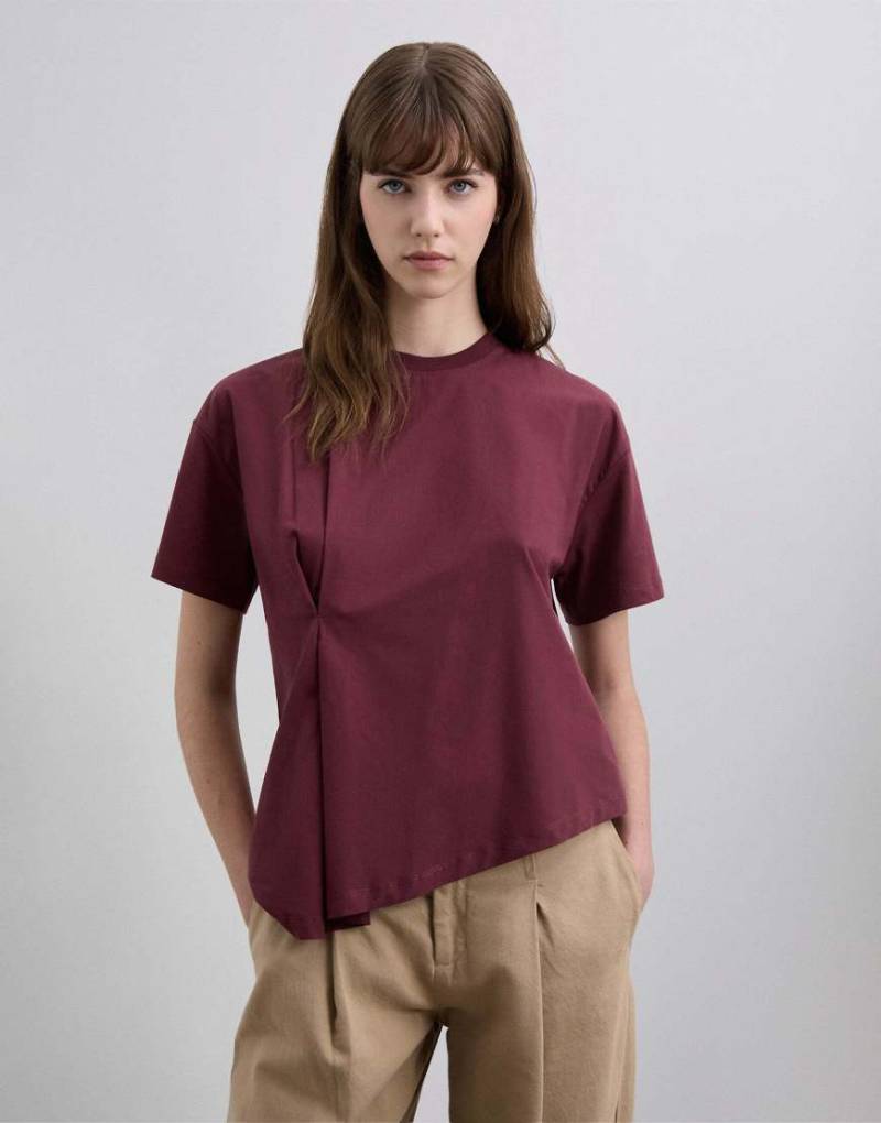 Scalpers - Kurzärmliges T-Shirt aus Popeline in Terracotta-Rot von Scalpers