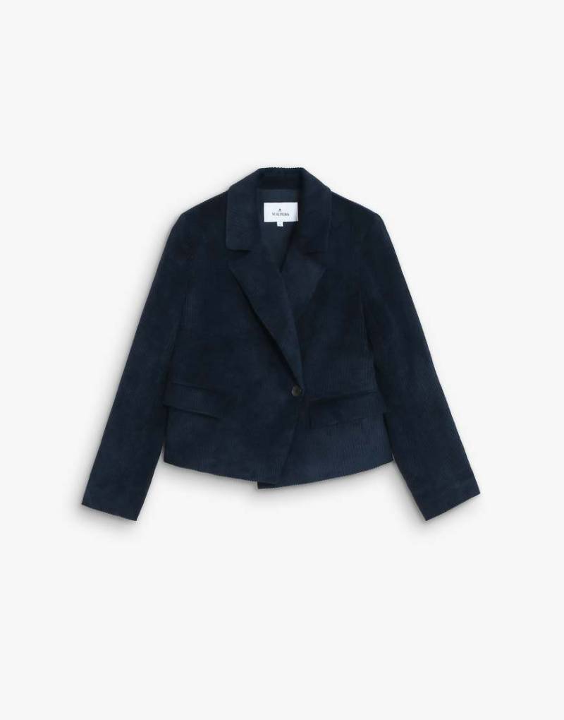 Scalpers - Kurzer Blazer aus Cord in Marineblau von Scalpers