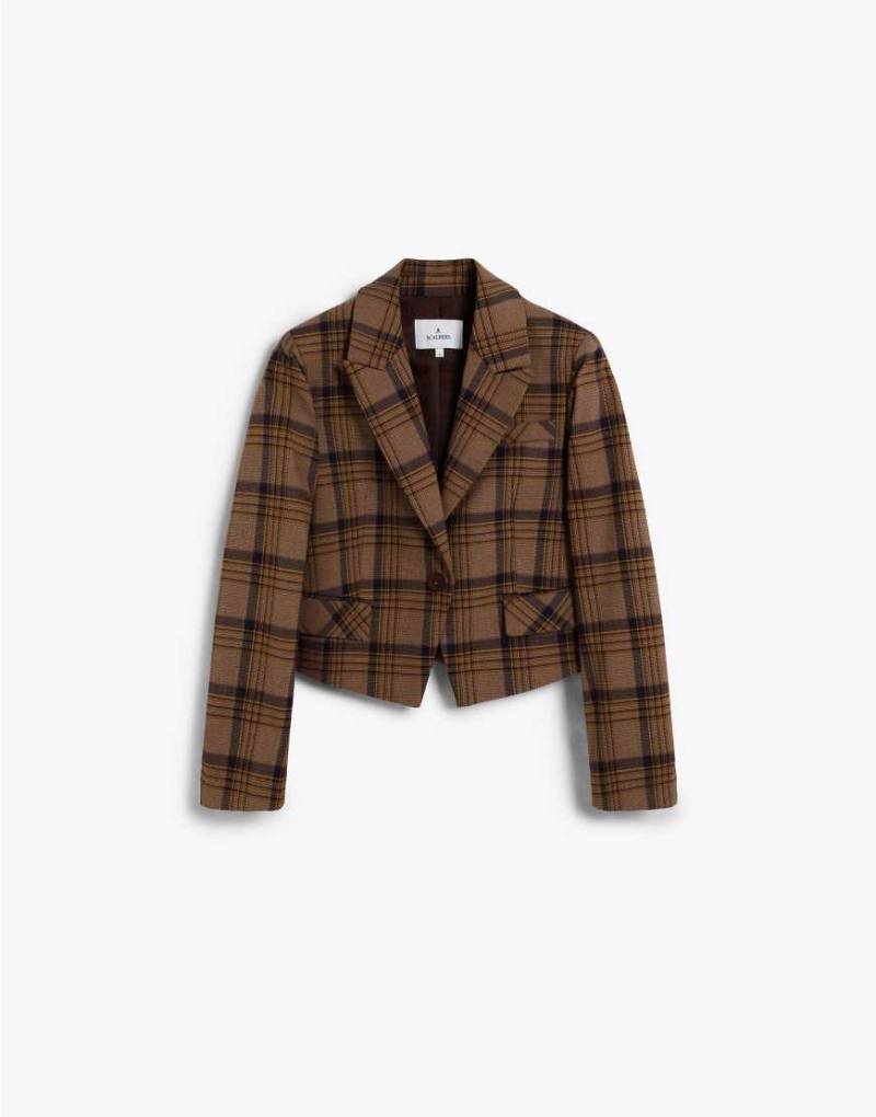 Scalpers - Kurzer Blazer mit mehrfarbigem Karomuster-Bunt von Scalpers