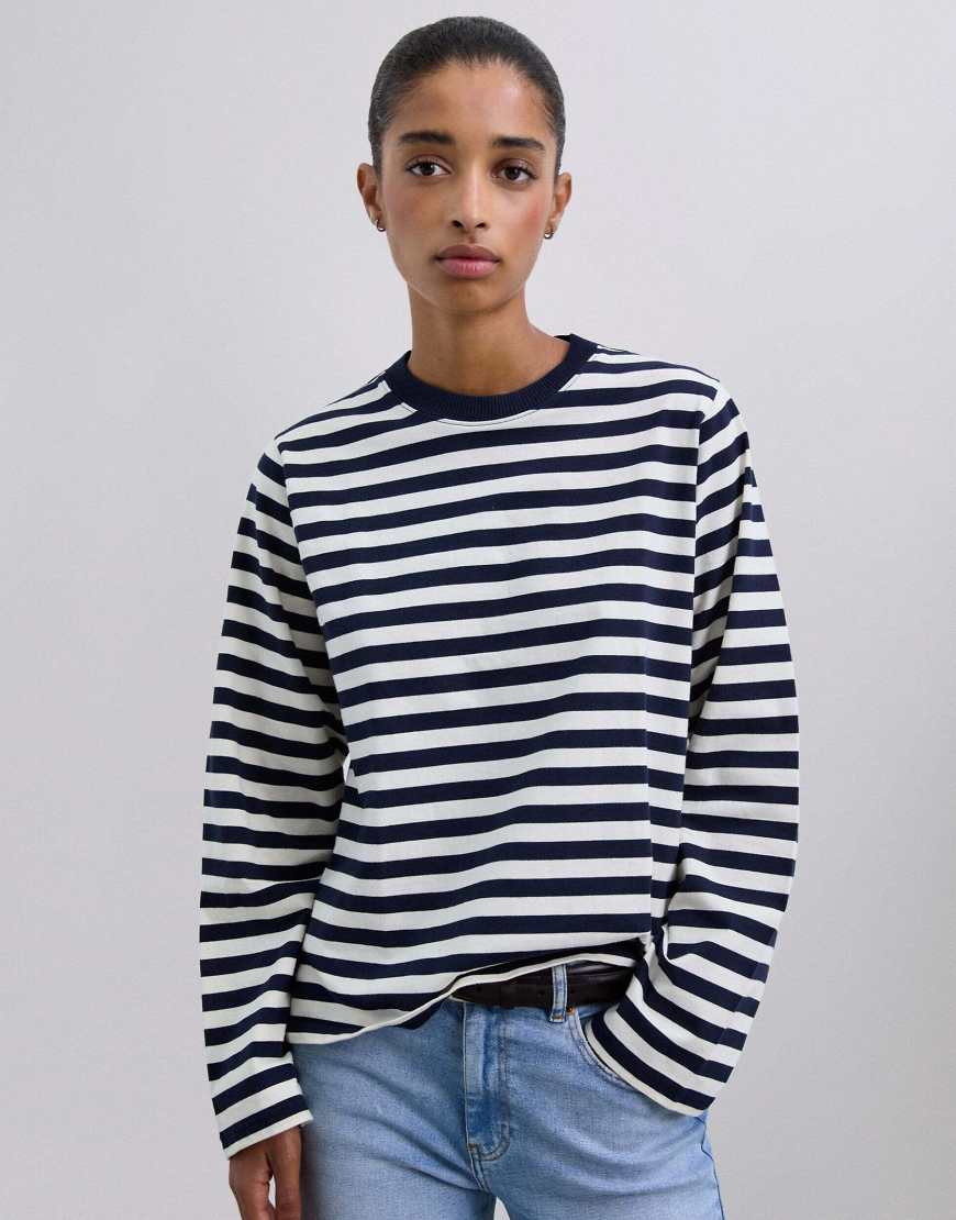 Scalpers - Langärmliges, marineblau gestreiftes Shirt-Bunt von Scalpers