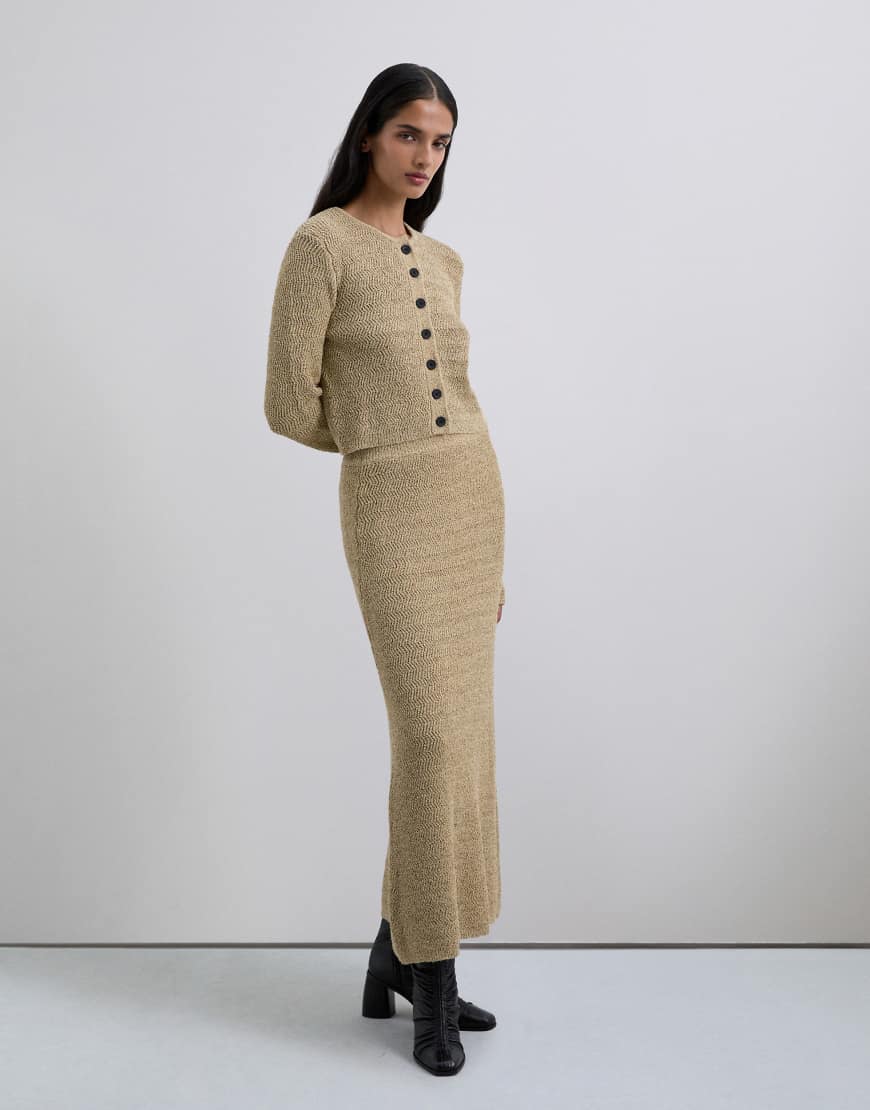 Scalpers - Langer Strickrock in Taupe-Neutral von Scalpers