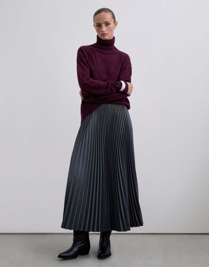 Scalpers - Lurex - Faltenrock in Grau von Scalpers