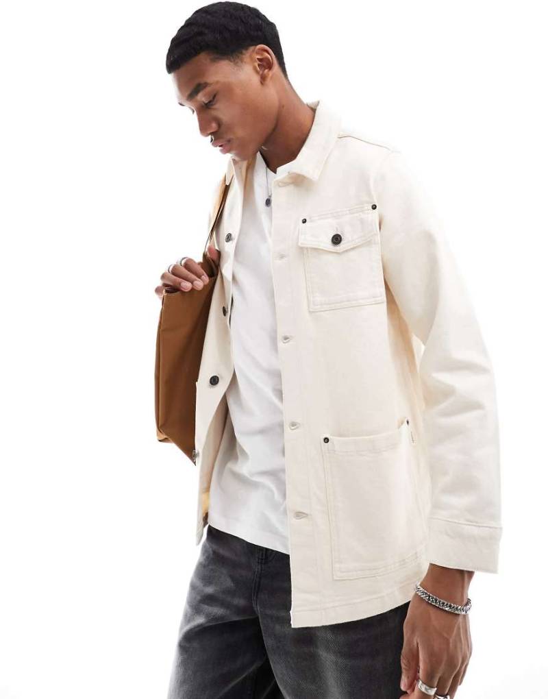Scalpers - Marc - Jeans-Hemdjacke in Ecru-Weiß von Scalpers