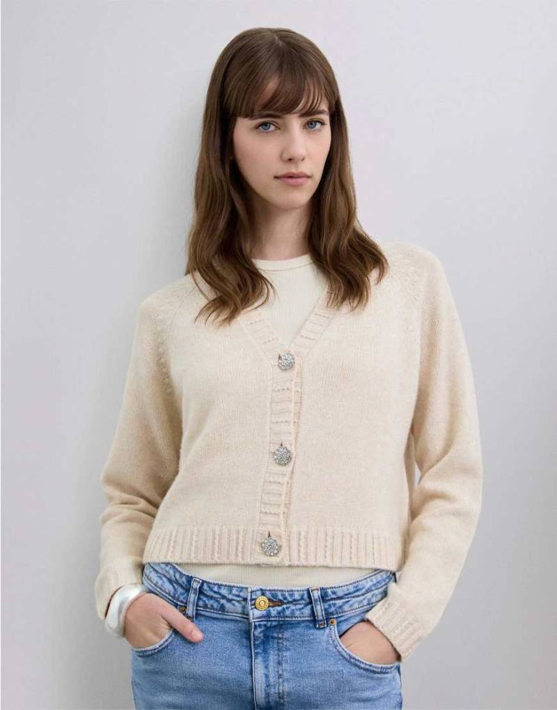 Scalpers - Merh - Strickjacke in Natur-Neutral von Scalpers