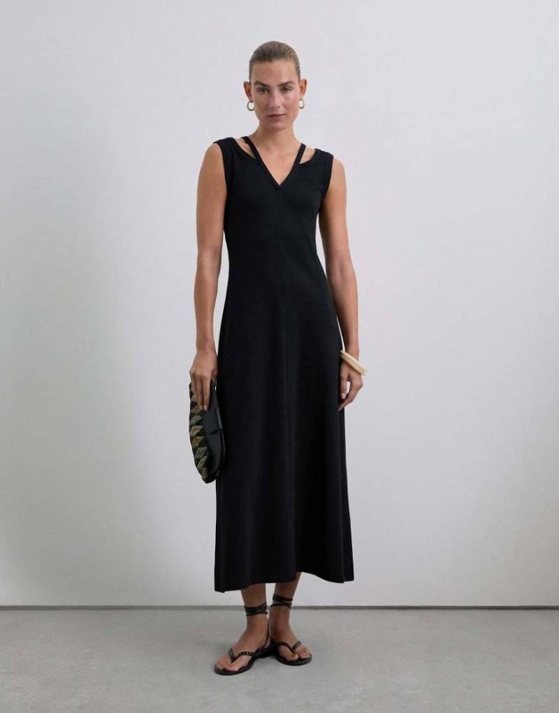 Scalpers - Midikleid in Schwarz mit Cut-out von Scalpers