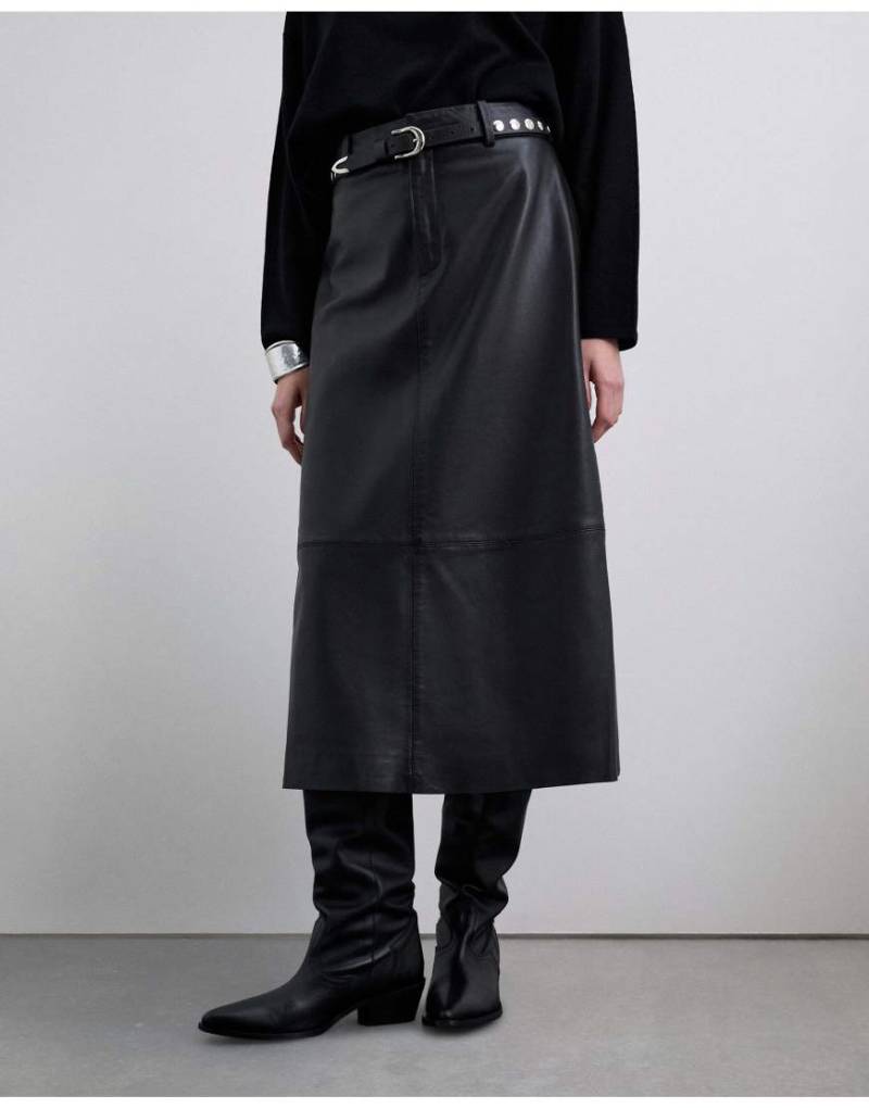 Scalpers - Midirock aus schwarzem Leder von Scalpers