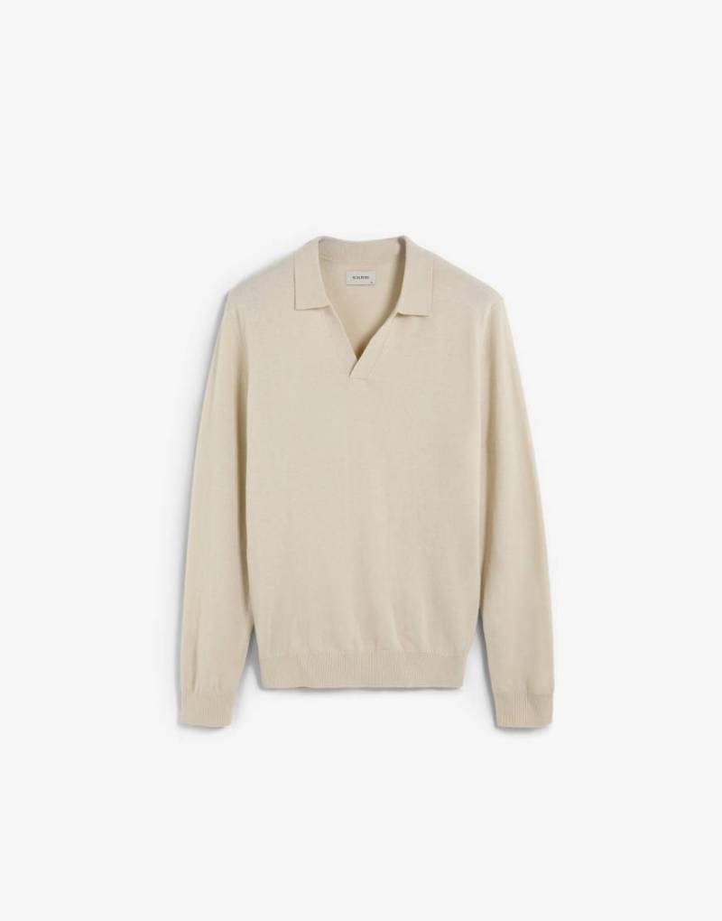 Scalpers - Moller - Polo-Strickpullover in Cremeweiß-Neutral von Scalpers