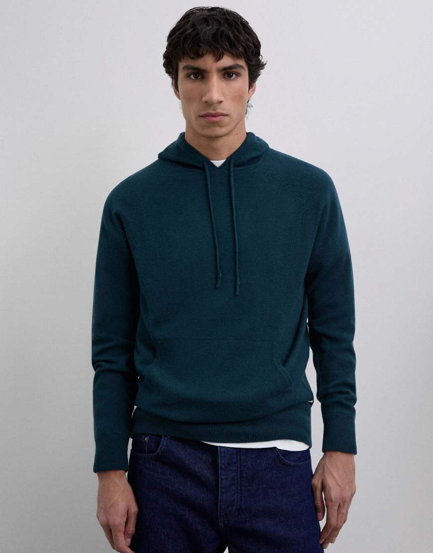 Scalpers - New - Kapuzenpullover aus Tricotstrick in Entengrün-Blau von Scalpers