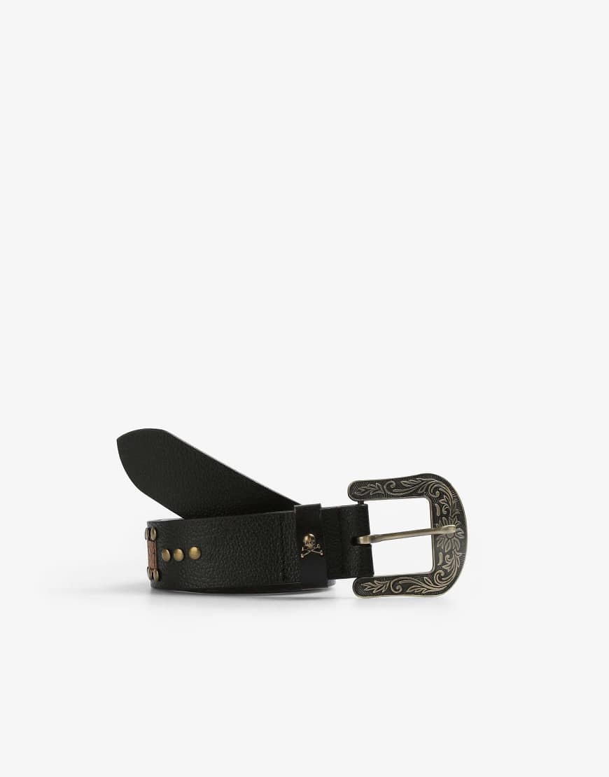 Scalpers - Nietengürtel in Schwarz mit Schlangendetail Scalpers - Nietengürtel in Schwarz mit Schlangendetail von Scalpers