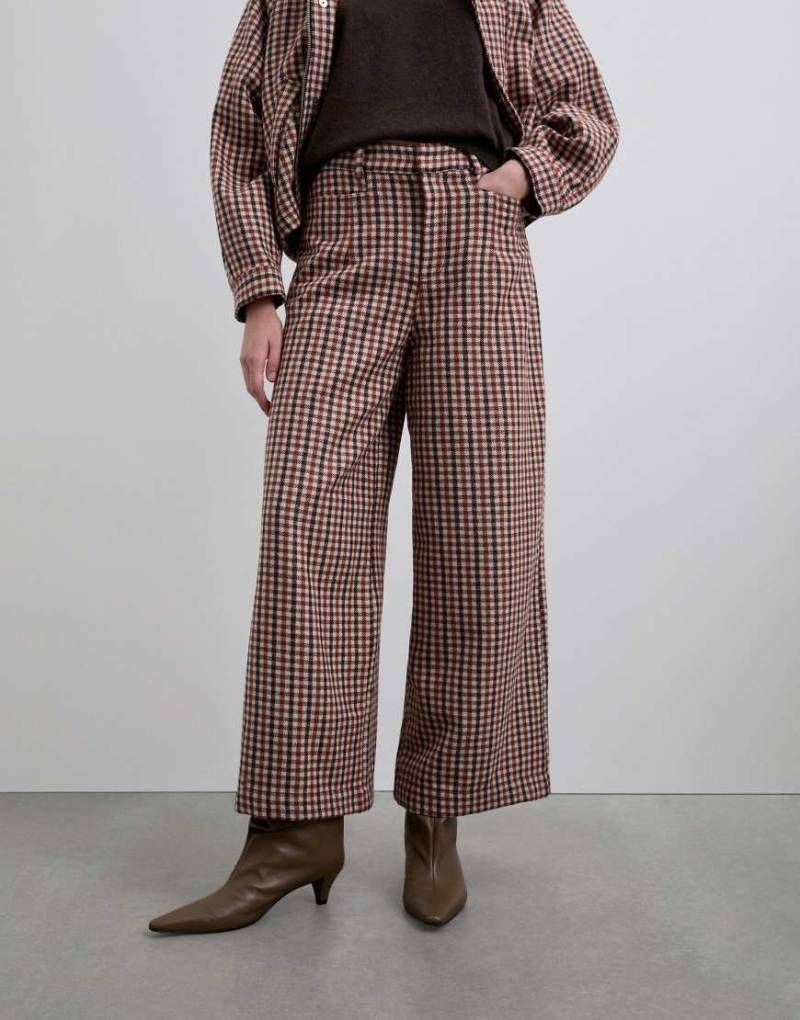 Scalpers - Oussy - Hose mit burgunderrotem Karomuster von Scalpers