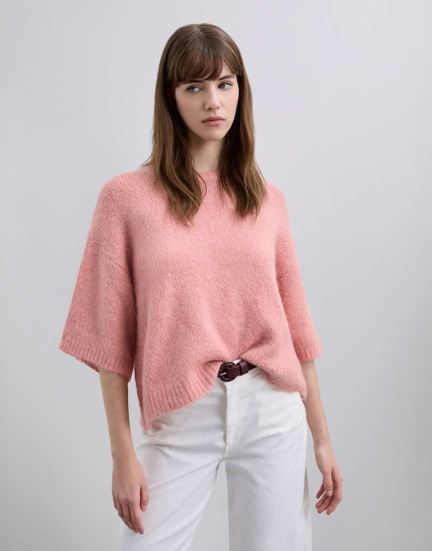 Scalpers - Rop - Grobstrick-Pullover in Blassrosa von Scalpers