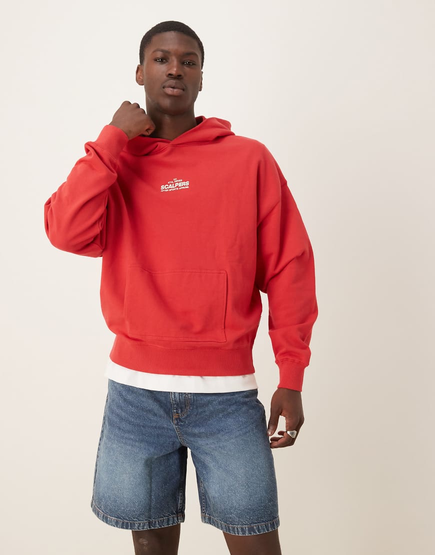 Scalpers - Rubber - Kapuzenpullover in Rot Scalpers - Rubber - Kapuzenpullover in Rot von Scalpers