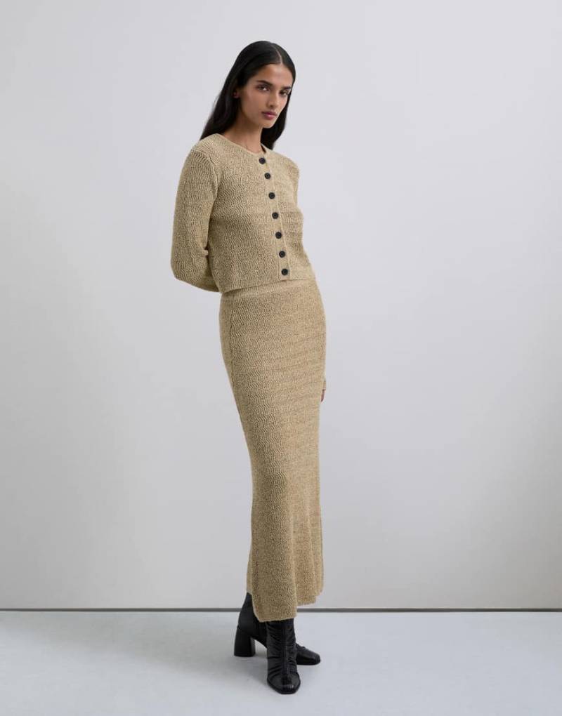 Scalpers - Langer Strickrock in Taupe-Neutral von Scalpers