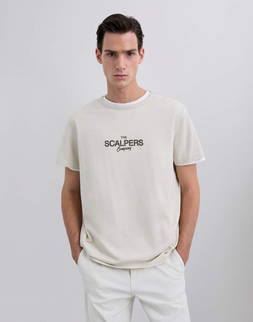 Scalpers - Scbrand - T-Shirt in Hellgrau von Scalpers